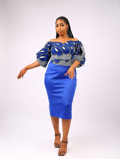 Ankara crop top with fitted Skirt